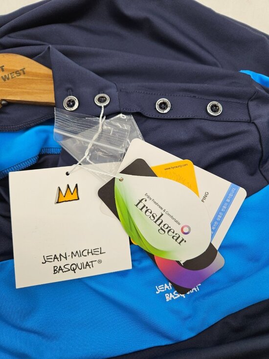 New Jean-Michel Basquiat Blue Shirt Womens 90 Aerocool UV Protection - Picture 5 of 8